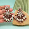 Maroon Color Kundan Earrings (KDE1010MRN)