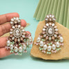 Pink & Pista Green Color Kundan Earrings (KDE1010PNKPGRN)