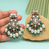 Rama Green Color Kundan Earrings (KDE1010RGRN)