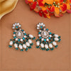 Rama Green Color Kundan Earrings (KDE1010RGRN)