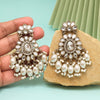 White Color Kundan Earrings (KDE1010WHT)