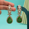 Green Color Kundan Earrings (KDE1013GRN)