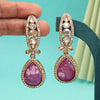 Magenta Color Kundan Earrings (KDE1013MNT)