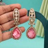 Red Color Kundan Earrings (KDE1013RED)