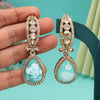 Sky Blue Color Kundan Earrings (KDE1013SBLU)