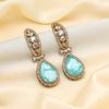 Sky Blue Color Kundan Earrings (KDE1013SBLU)