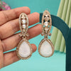 White Color Kundan Earrings (KDE1013WHT)