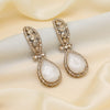 White Color Kundan Earrings (KDE1013WHT)