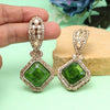 Green Color Kundan Earrings (KDE1014GRN)