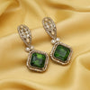 Green Color Kundan Earrings (KDE1014GRN)