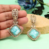 Sky Blue Color Kundan Earrings (KDE1014SBLU)