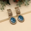 Blue Color Kundan Earrings (KDE1015BLU)