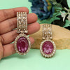 Magenta Color Kundan Earrings (KDE1015MNT)