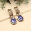 Purple Color Kundan Earrings (KDE1015PRP)