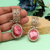 Red Color Kundan Earrings (KDE1015RED)