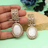 White Color Kundan Earrings (KDE1015WHT)