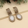 White Color Kundan Earrings (KDE1015WHT)