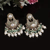 Pista Green Color Pakistani Kundan Earrings (KDE1016PGRN)