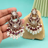 Purple Color Pakistani Kundan Earrings (KDE1016PRP)