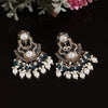 Turquoise Blue Color Pakistani Kundan Earrings (KDE1016TBLU)