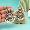 Turquoise Blue Color Pakistani Kundan Earrings (KDE1016TBLU)