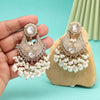 White Color Pakistani Kundan Earrings (KDE1016WHT)