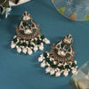 Green Color Pakistani Kundan Earrings (KDE1017GRN)