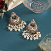 White Color Pakistani Kundan Earrings (KDE1017WHT)