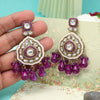 Purple Color Kundan Earrings (KDE1018PRP)