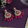 Rani Color Kundan Earrings (KDE1018RNI)