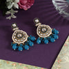 Turquoise Blue Color Kundan Earrings (KDE1018TBLU)