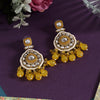 Yellow Color Kundan Earrings (KDE1018YLW)