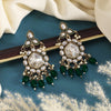 Green Color Kundan Earrings (KDE1019GRN)