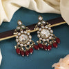 Maroon Color Kundan Earrings (KDE1019MRN)