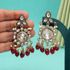 Maroon Color Kundan Earrings (KDE1019MRN)