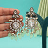 Pista Green Color Kundan Earrings (KDE1019PGRN)