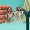 Pink & Pista Green Color Kundan Earrings (KDE1019PNKPGRN)