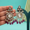 Purple Color Kundan Earrings (KDE1019PRP)