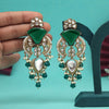 Green Color Kundan Earrings (KDE1024GRN)