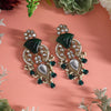 Green Color Kundan Earrings (KDE1024GRN)