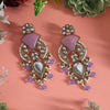 Light Purple Color Kundan Earrings (KDE1024LPRP)