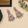 Light Purple Color Kundan Earrings (KDE1026LPRP)