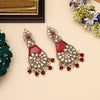 Maroon Color Kundan Earrings (KDE1026MRN)