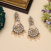 Peach Color Kundan Earrings (KDE1026PCH)