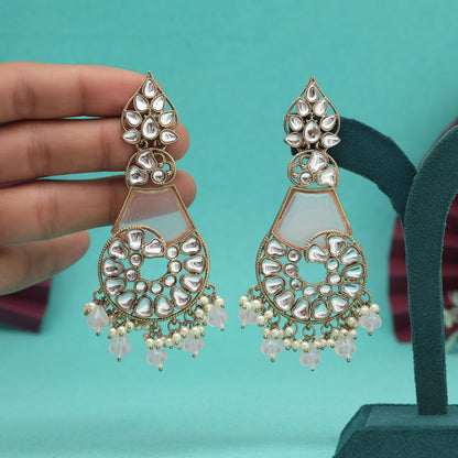 Pink Color Kundan Earrings (KDE1026PNK)