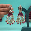 Rani Color Kundan Earrings (KDE1026RNI)