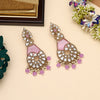 Violet Color Kundan Earrings (KDE1026VLT)