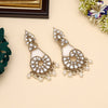 White Color Kundan Earrings (KDE1026WHT)