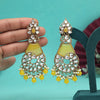 Yellow Color Kundan Earrings (KDE1026YLW)