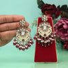 Purple Color Meena Work Kundan Earrings (KDE1027PRP)